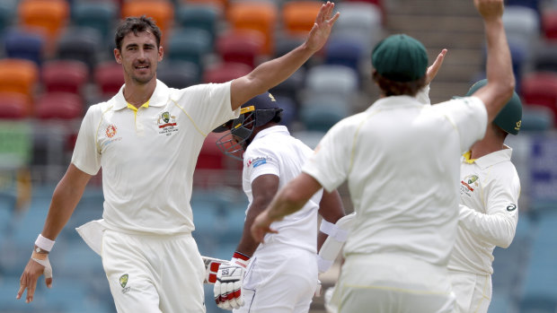 Spearhead: Revitalised paceman Mitchell Starc snagged 10 wickets for the match.