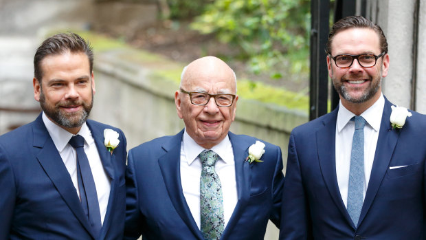 Rupert Murdoch was asked why he did not accommodate James Murdoch's views on climate change and Donald Trump.