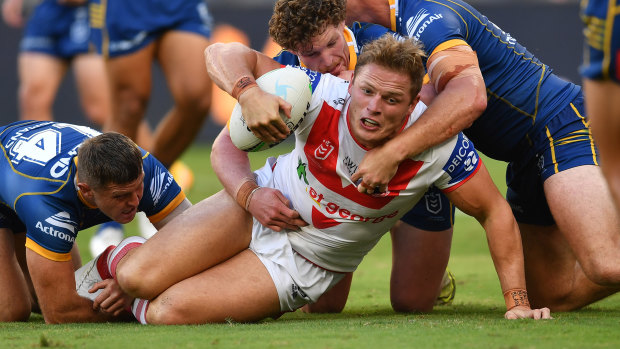 George Burgess has been withdrawn from the Dragons squad to face the Sharks.