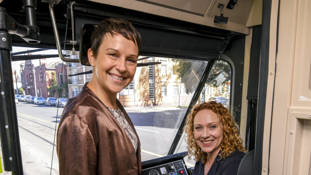 Public Transport Minister Melissa Horne (right) with Roads Minister Jaala Pulford. 