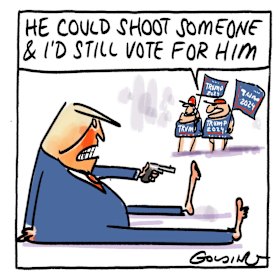 Trump still has strong support, despite his many charges.