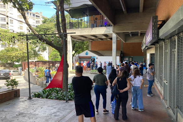 The queue for groceries at a Caracas supermarket in the hours after the attacks.