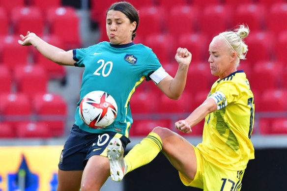 Sam Kerr looked to have regained some of the attacking flair that has made her one of the world’s most dangerous players despite being unable to break through against Sweden.