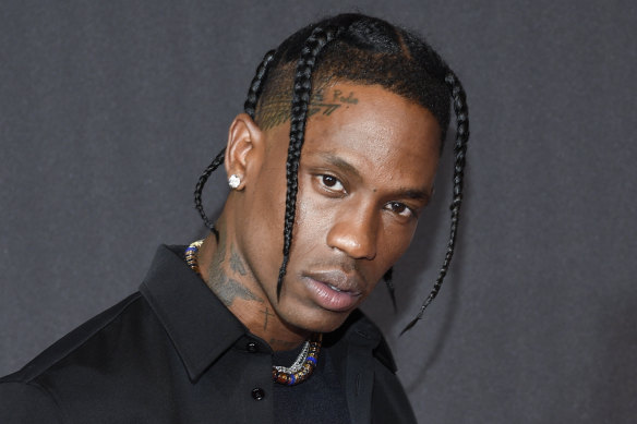 Travis Scott arrives at the MTV Video Music Awards in 2021 in New York.