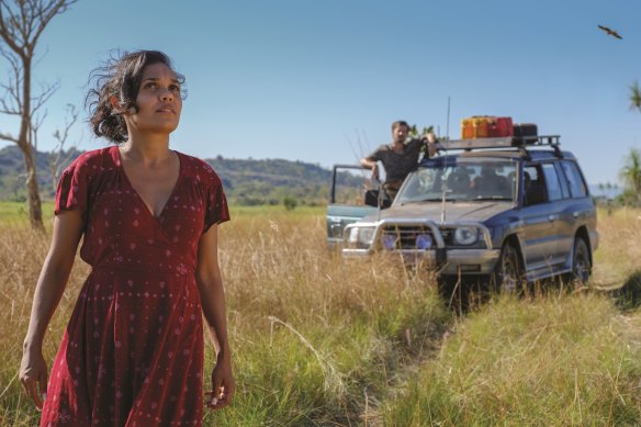 Miranda Tapsell and Gwilym Lee in <i>Top End Wedding</i>. 