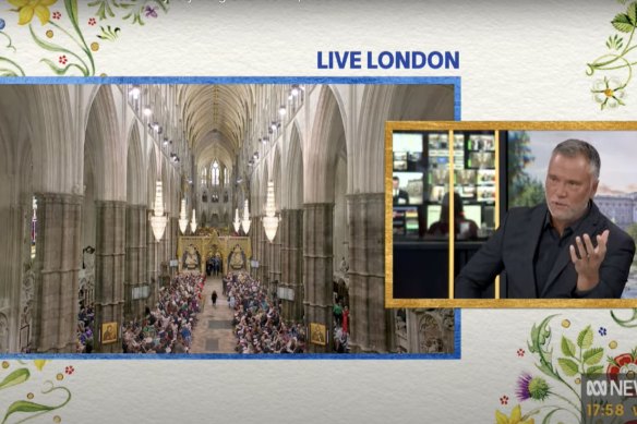 Stan Grant speaks during an ABC segment ahead of the coronation of King Charles III.