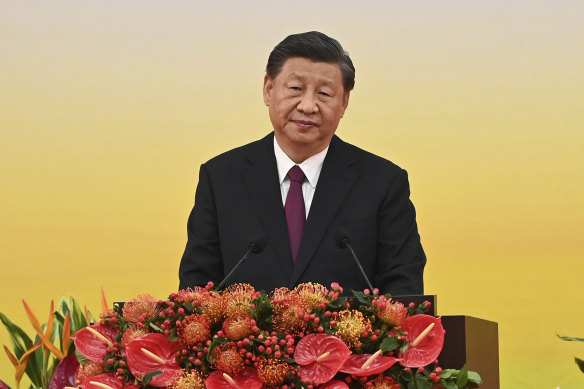 China’s President Xi Jinping gives a speech in Hong Kong on Friday.