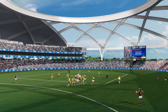 Inside the proposed stadium.