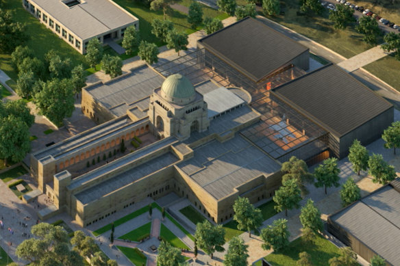 Artist impressions of the planned redevelopment of the Australian War Memorial.