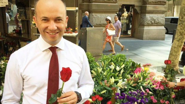 Hornsby MP and Minister for Innovation Matt Kean pictured in a post uploaded to his Instagram page for Valentine's Day 2018.