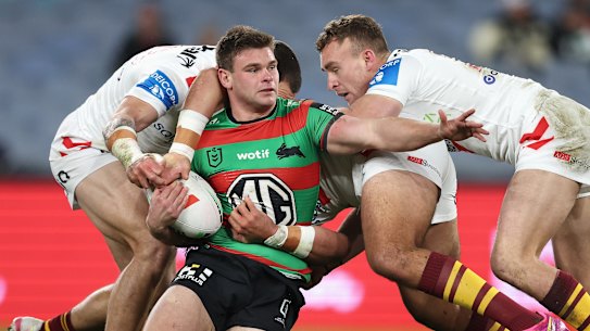 Lachlan Hubner is action for South Sydney.
