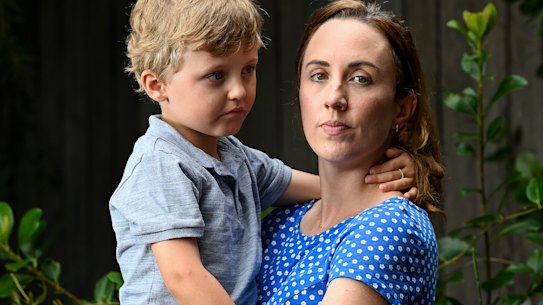 Megan Anderson and son Aiden.