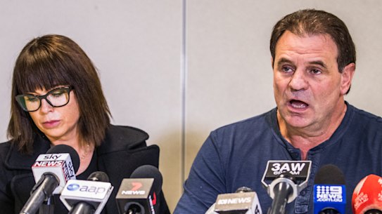 Emma Walters and John Setka front the media, as calls for him to stand down from the union leadership grow.