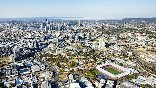 Football Queensland’s proposal for a “tier two” stadium at Perry Park.