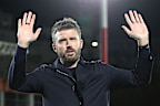 Michael Carrick of Manchester United reacts towards the fans.