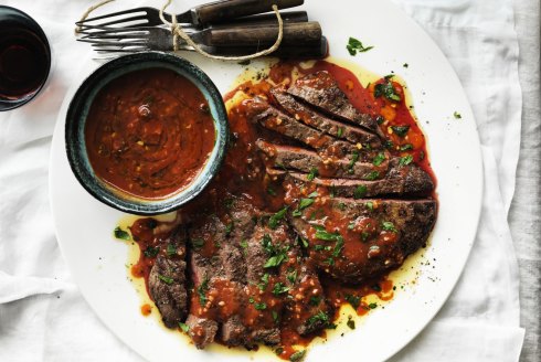 Italian-style steak with spicy sauce: with both steak and chilli, it’s a double banger winter warmer.