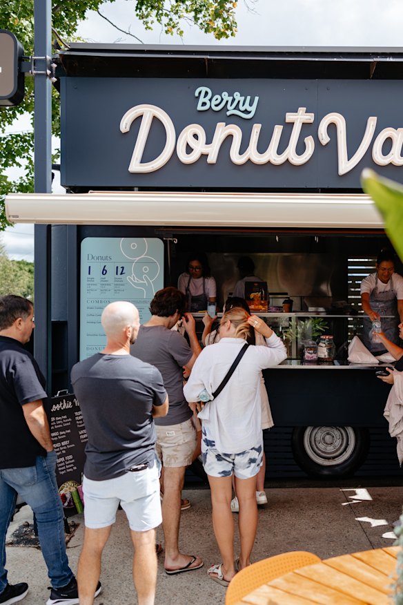 Hot cinnamon doughnuts are cooked to order. 