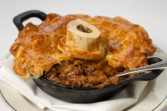 Beef, Guinness and marrow pie is a winter favourite at the Builders Arms in Fitzroy.