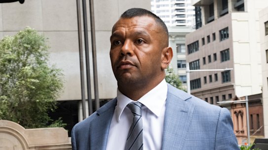 Kurtley Beale arriving at Downing Centre Courthouseon January 31, 2024.