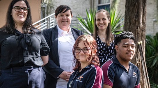 Principal, teachers and students from Chifley College.