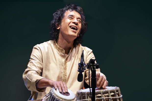 Zakir Hussain blends the two great strains of Indian classical music.