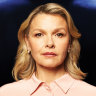 Justine Clarke on stage in Julia. The play is an imagining of former prime minister Julia Gillard’s life.