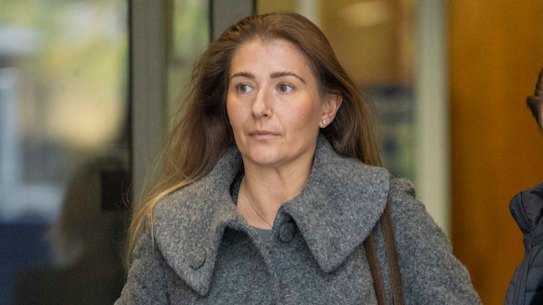Banned doula Emily Lal leaves the Victoria Coroner's Court on Tuesday.