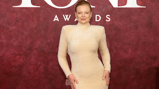 Sarah Snook at the 78th Annual Tony Awards in New York wearing Richard Quinn.