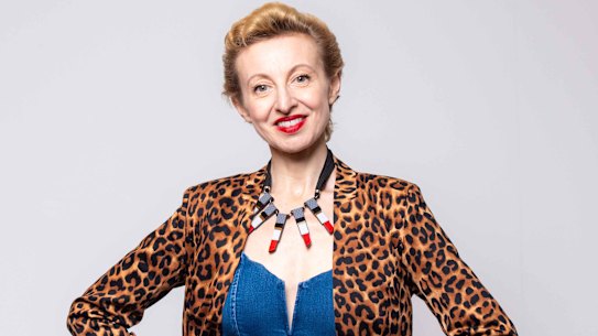 Poppy King in Melbourne for the launch of her new lipstick Original Sin. Based in New York, King will now return to Australia four times a year to produce her latest brand.