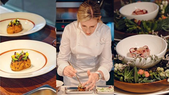Chef Clare Smyth inside her Sydney restaurant Oncore: “I was the first woman to head a three-star restaurant in England. And that made me think: ‘What if I’m the first woman to lose the third star? Maybe people will think women aren’t strong enough.’ I put a lot of pressure on myself about that.”  