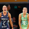 Kate Moloney celebrates the Vixens victory over the West Coast Fever.