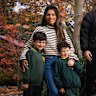 Abbotsford Primary School parents and children (L-R) Lorena Burns with Ben, 7, Tom, 5; Ben Luk with Emma, 7; Jieh-Yung Lo Hope with Lyn, 7; Suk-yi Lo with Callum, 8 and Raelyn, 10.
