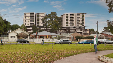 An artist's impression of the Brunswick West housing estate after the redevelopment.
