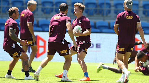Cameron Munster at Queensland training.