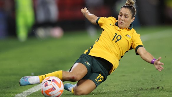 Katrina Gorry in action against Jamaica.