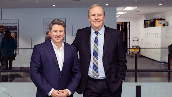 New Nine CEO Mike Sneesby and Nine Chairman Peter Costello