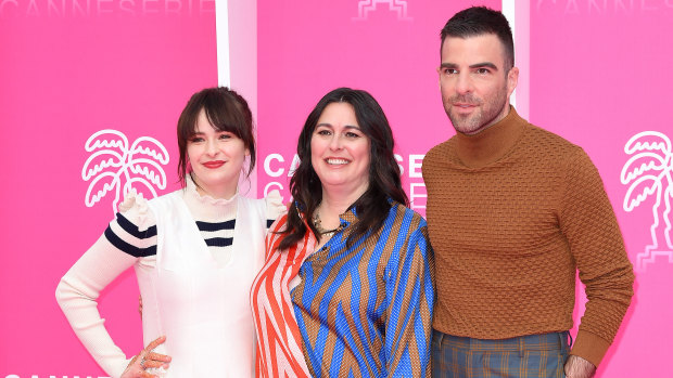 Australian actress Ashleigh Cummings, NOS4A2 creator Jami O'Brien and Zachary Quinto in Cannes, France, this year.