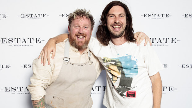 Melbourne-based DJ Generik (right) with Estate Coogee Beach chef Mathew Butcher.