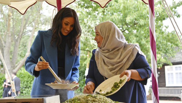 Meghan Markle helps launch the cook-book 'Together', a fundraiser for Grenfell fire victims, on September 20.