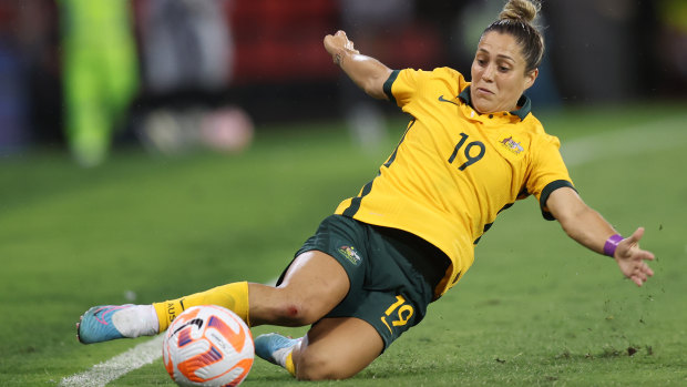 Katrina Gorry in action against Jamaica.