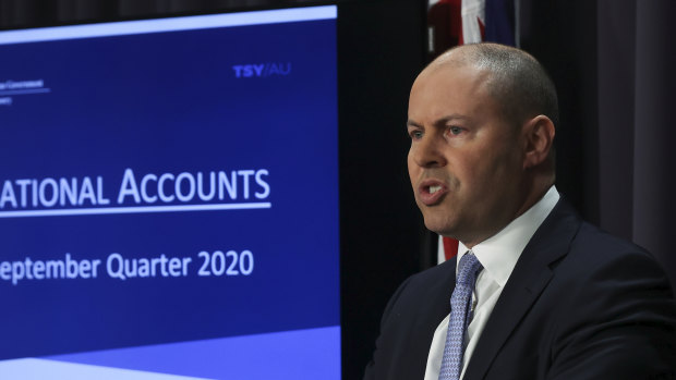 Treasurer Josh Frydenberg says the figures are promising and show the economy is starting to grow.