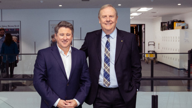 New Nine CEO Mike Sneesby and Nine Chairman Peter Costello
