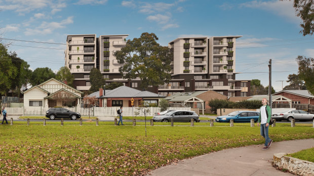 An artist's impression of the Brunswick West housing estate after the redevelopment.