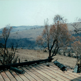 Nerreman after the 2003 bushfires. The house was saved but nothing else.