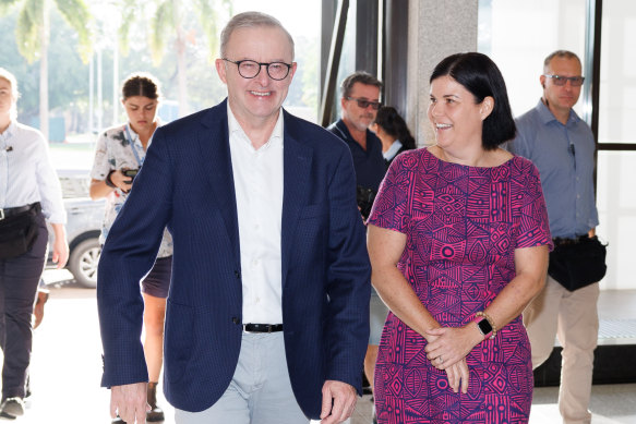 Prime Minister Anthony Albanese meets with Chief Minister for the Northern Territory Natasha Fyles on Wednesday.