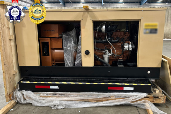 The generator that police allege contained cocaine worth $16 million.