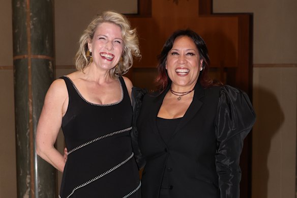 Singer Kate Ceberano and Housing Minister Clare O'Neil.