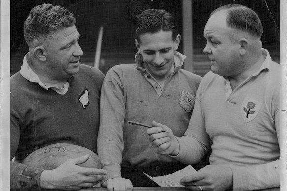 Wild man: Bill Cerutti (far left) in 1949.