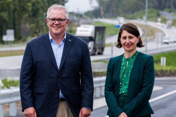 Prime Minister Scott Morrison with former NSW premier Gladys Berejiklian.