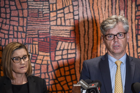 Wesley College principal Nick Evans and St Kilda Road campus head Kim Bence.